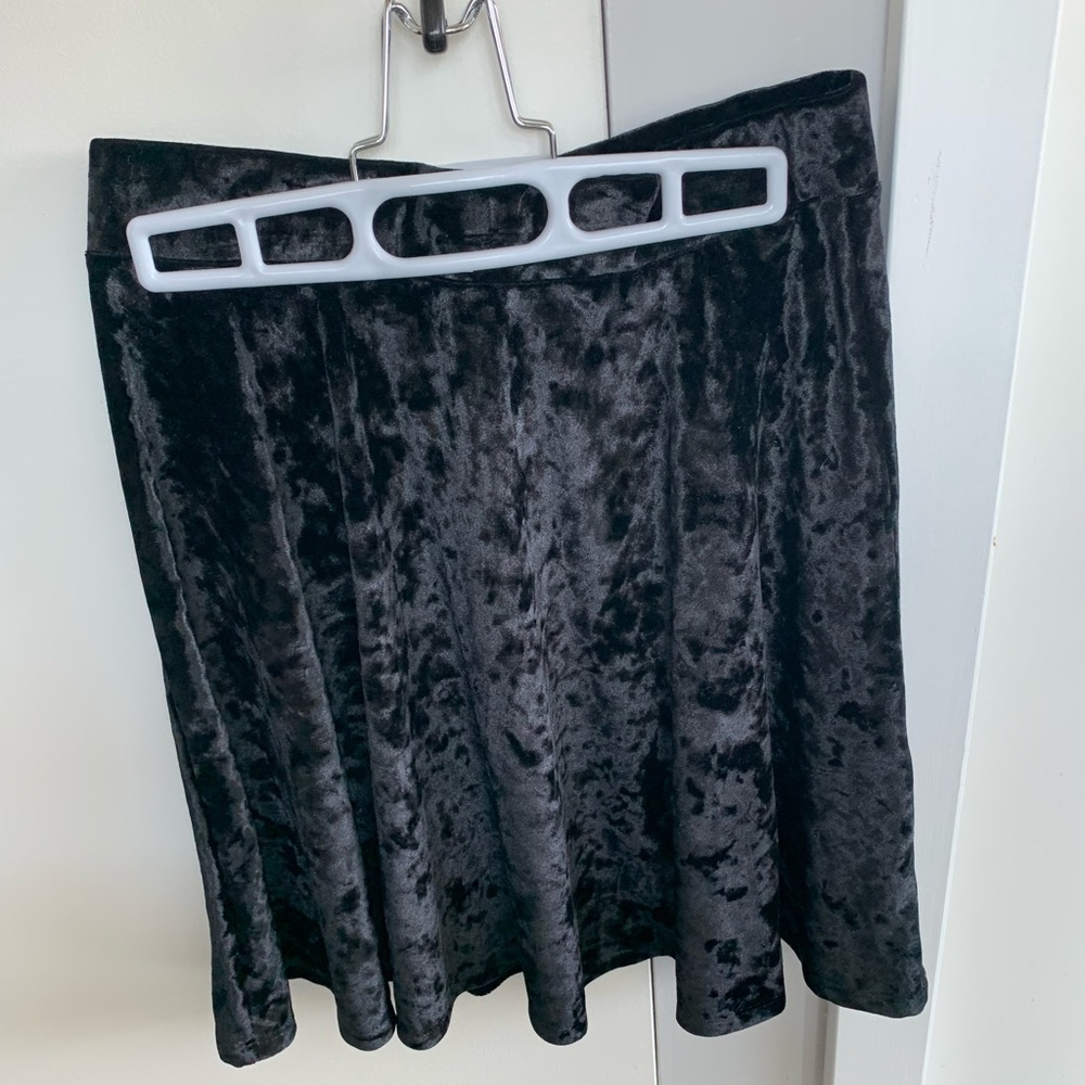 Twik M crushed velvet skater skirt